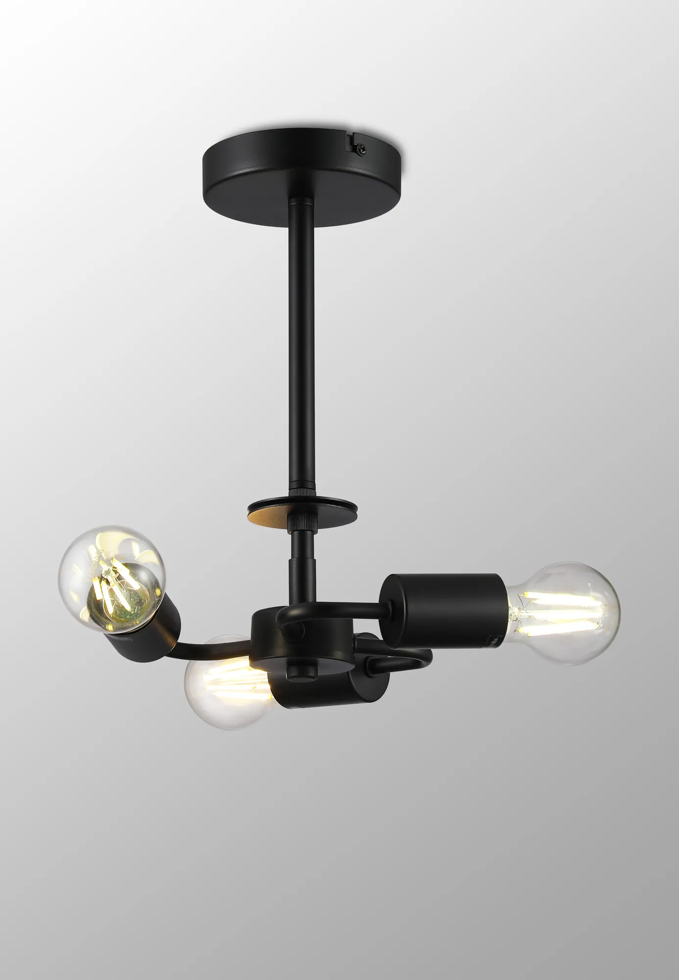 Baymont Semi Flush 3 Light Satin Black D0776  Deco Baymont BL